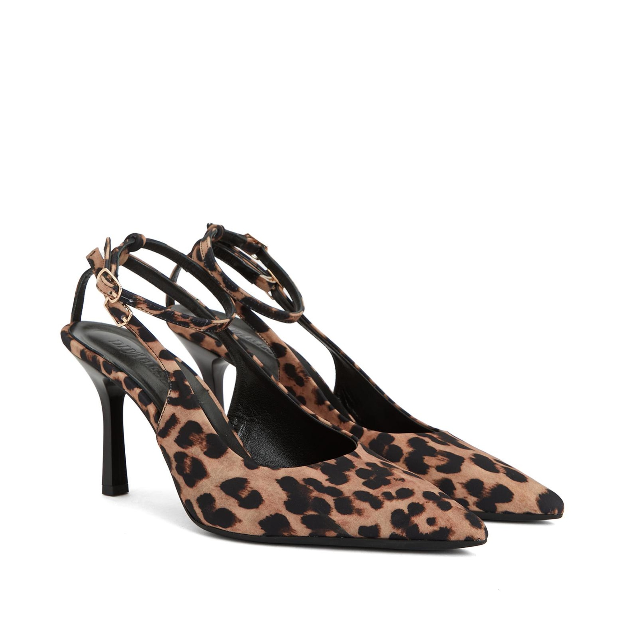 Divarese Kadın Leopar Desenli Deri Topuklu Ayakkabı