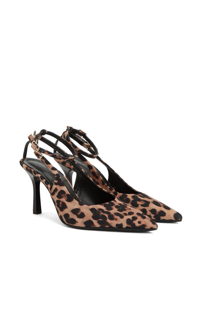  Divarese Kadın Leopar Desenli Deri Topuklu Ayakkabı