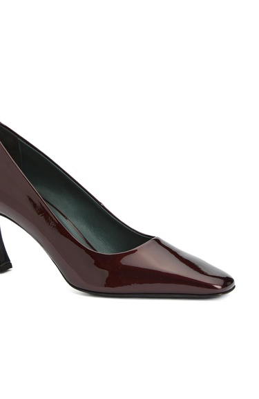  George Hogg Kadın Bordo Rugan Deri Topuklu Ayakkabı