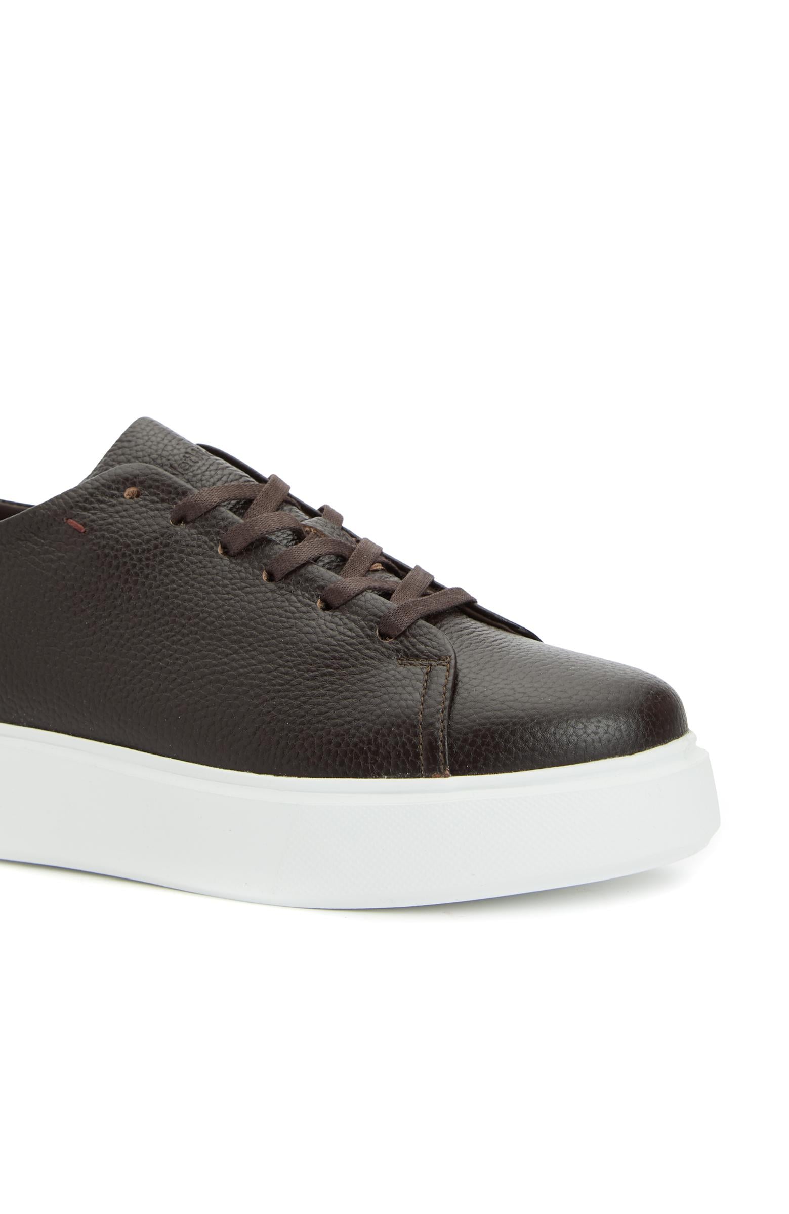 Network Kadın Acı Kahve Deri Bağcıklı Sneaker