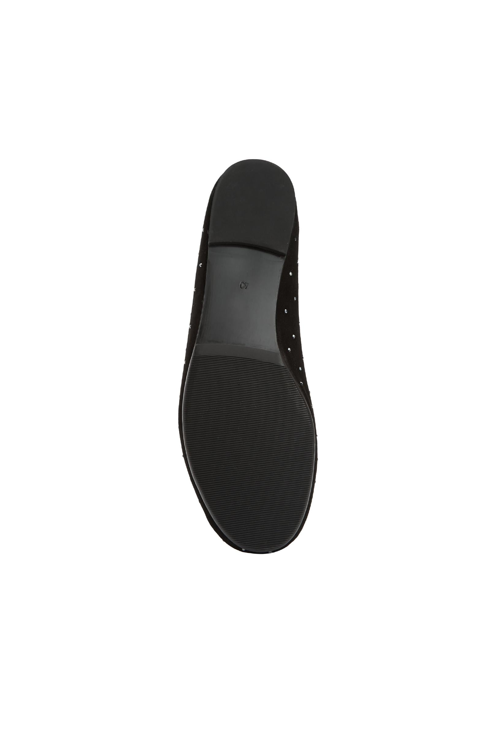 Divarese Kadın Siyah Taş Detaylı Süet Babet