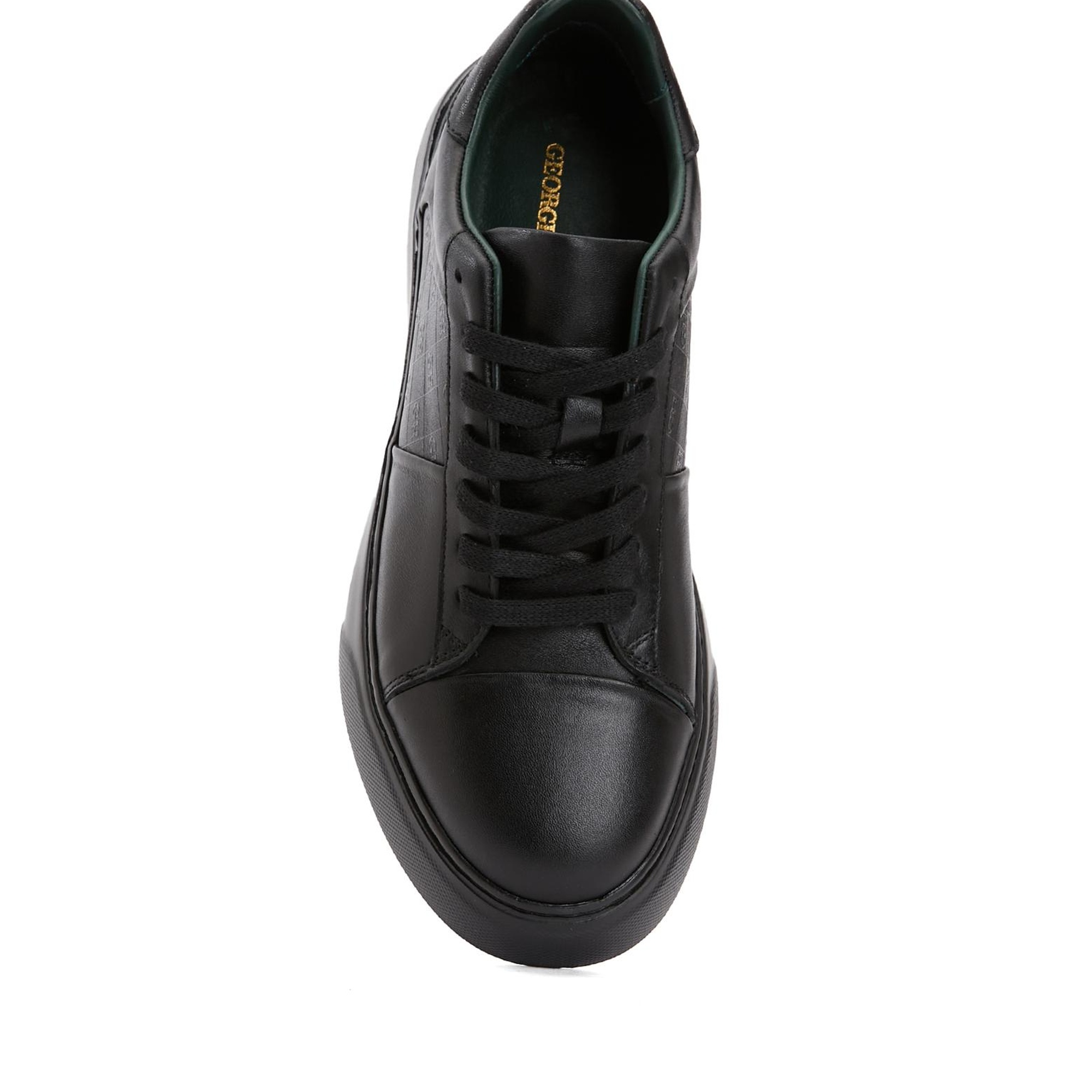 George Hogg Kadın Siyah Deri Sneaker