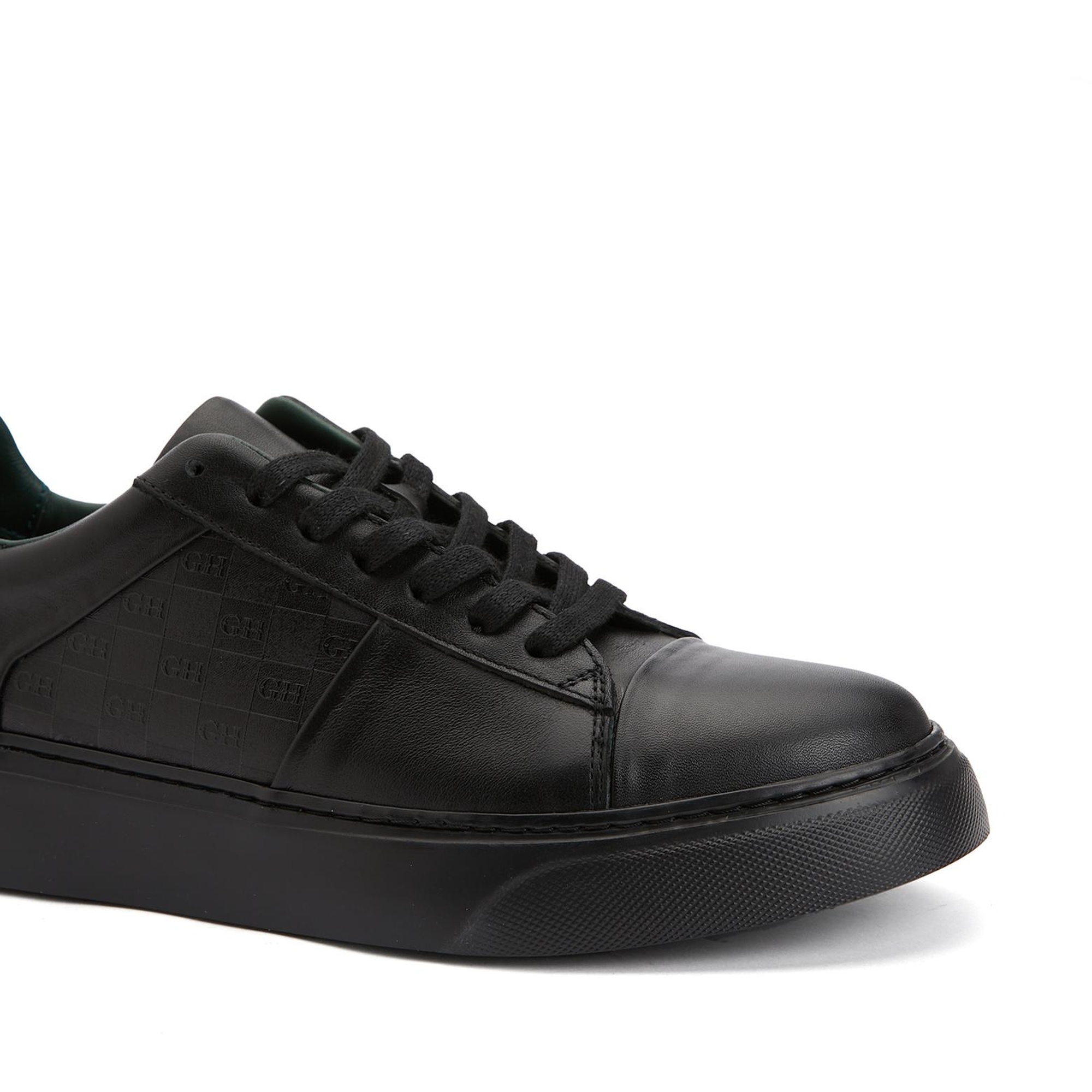 George Hogg Kadın Siyah Deri Sneaker