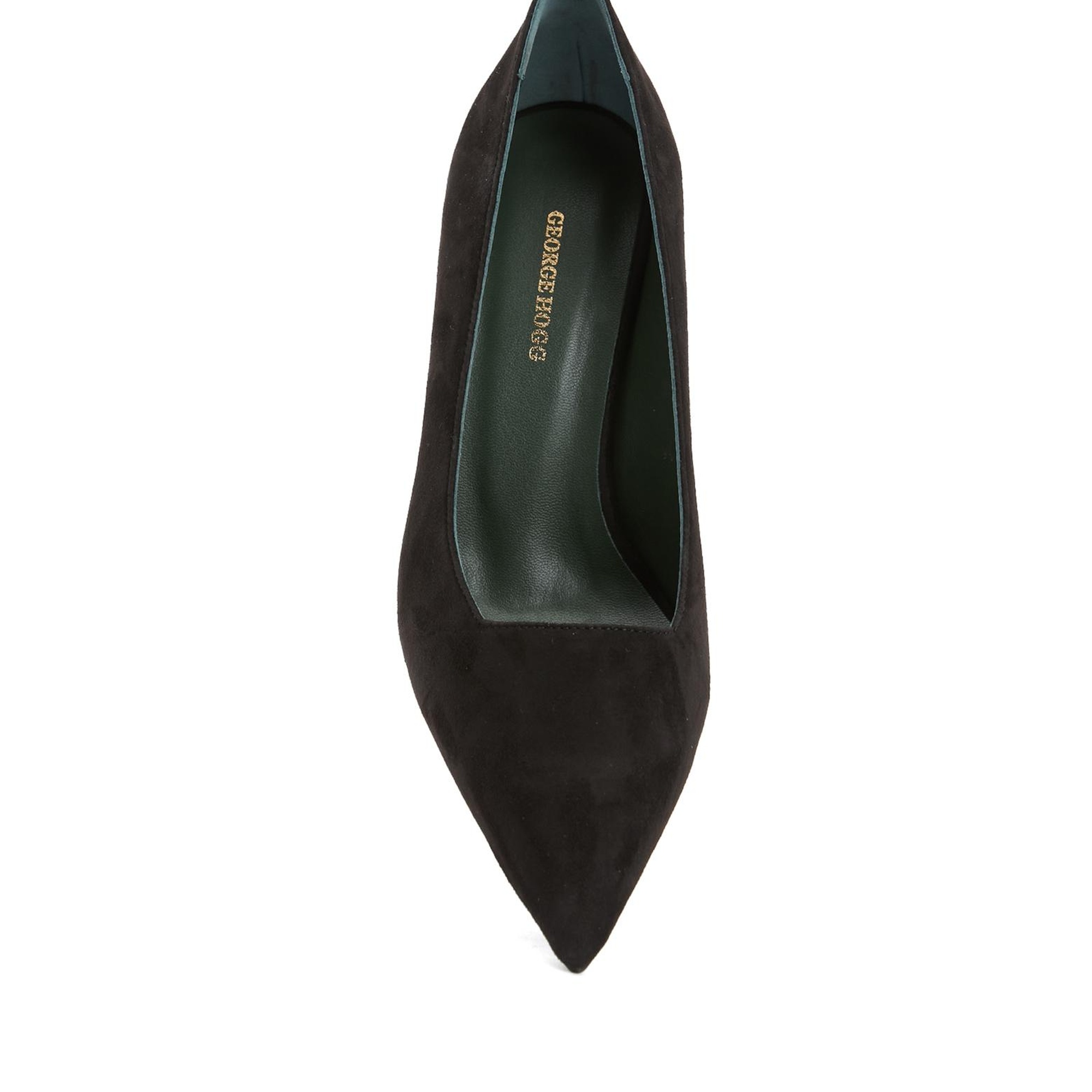 George Hogg Kadın Siyah Süet Deri Topuklu Ayakkabı