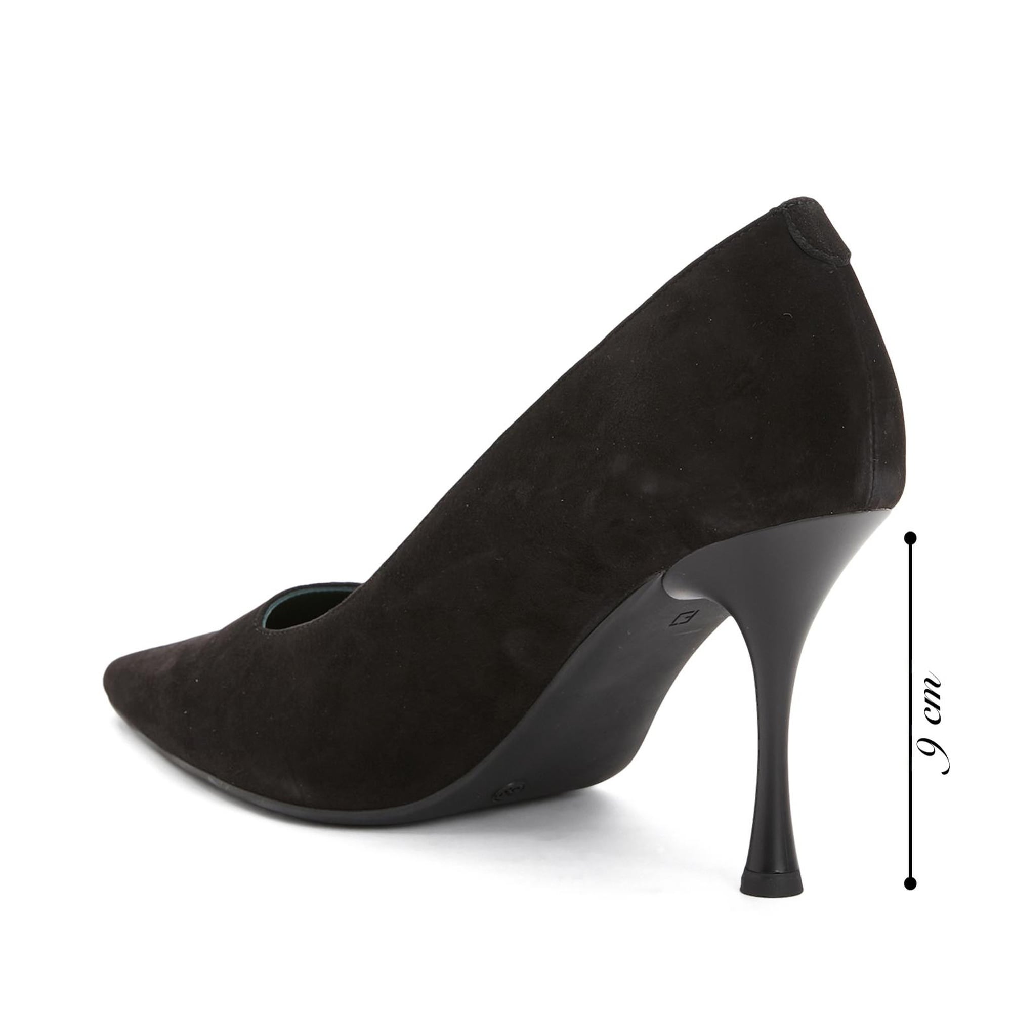 George Hogg Kadın Siyah Süet Deri Topuklu Ayakkabı