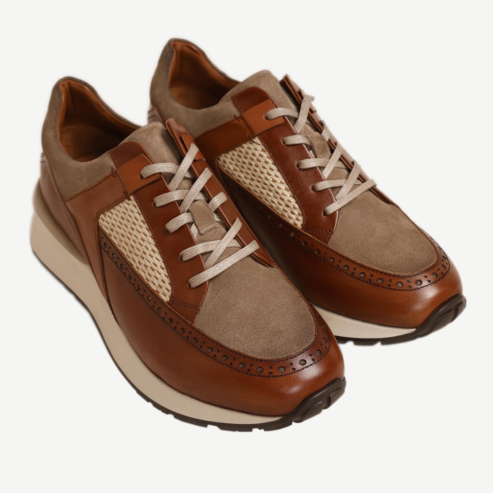 YARGICI Hasır Detaylı Deri Sneakers