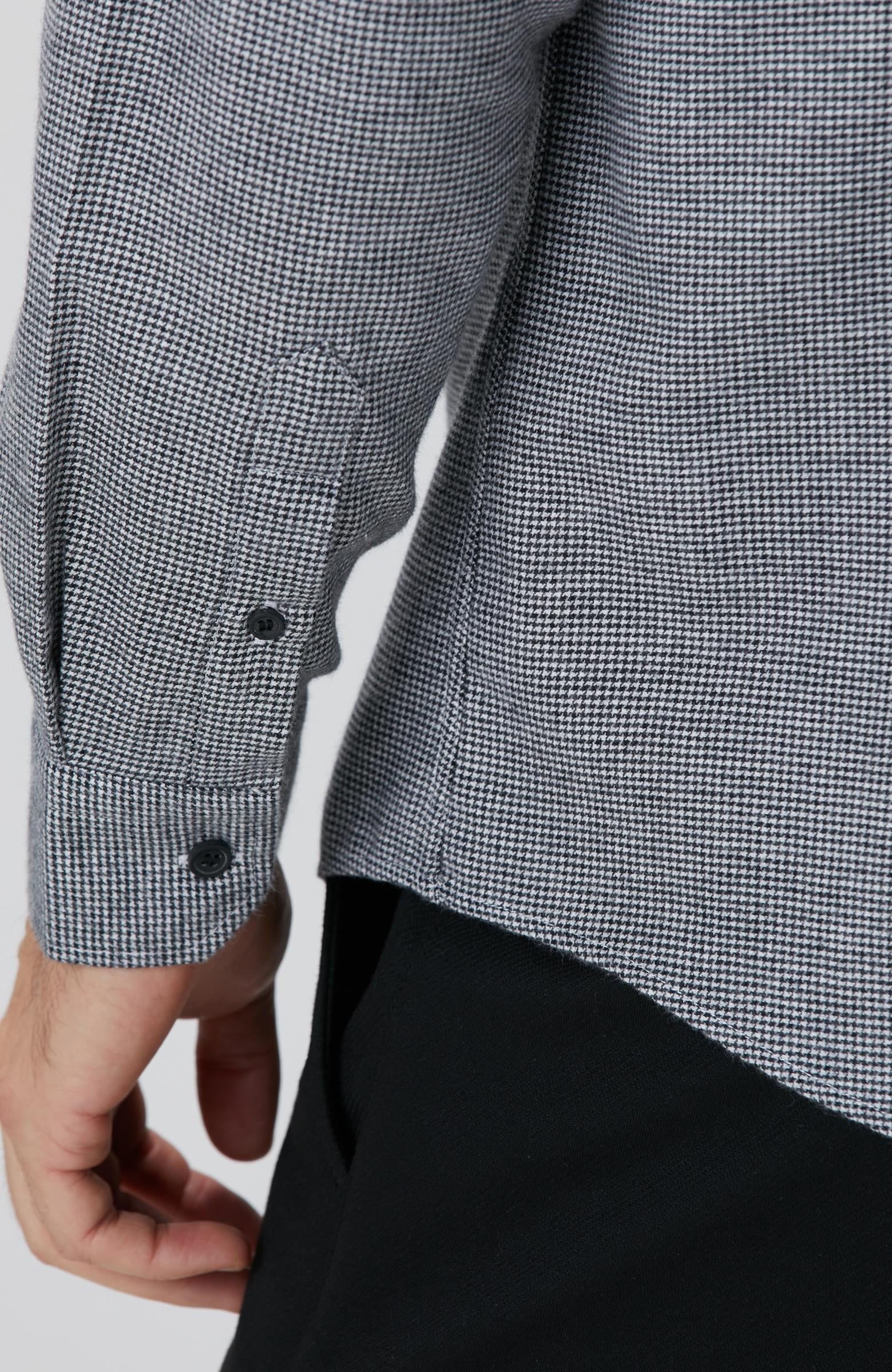  Network Erkek Siyah Beyaz Kaz Ayağı Desenli Gömlek