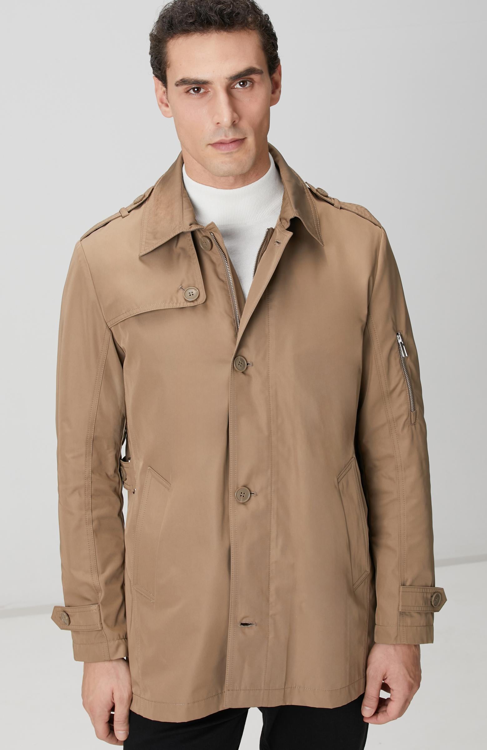 Network Erkek Vizon Trenchcoat