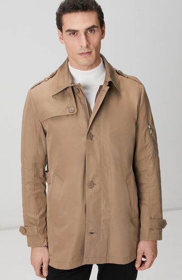 Network Erkek Vizon Trenchcoat