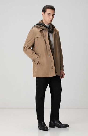  Network Erkek Vizon Trenchcoat