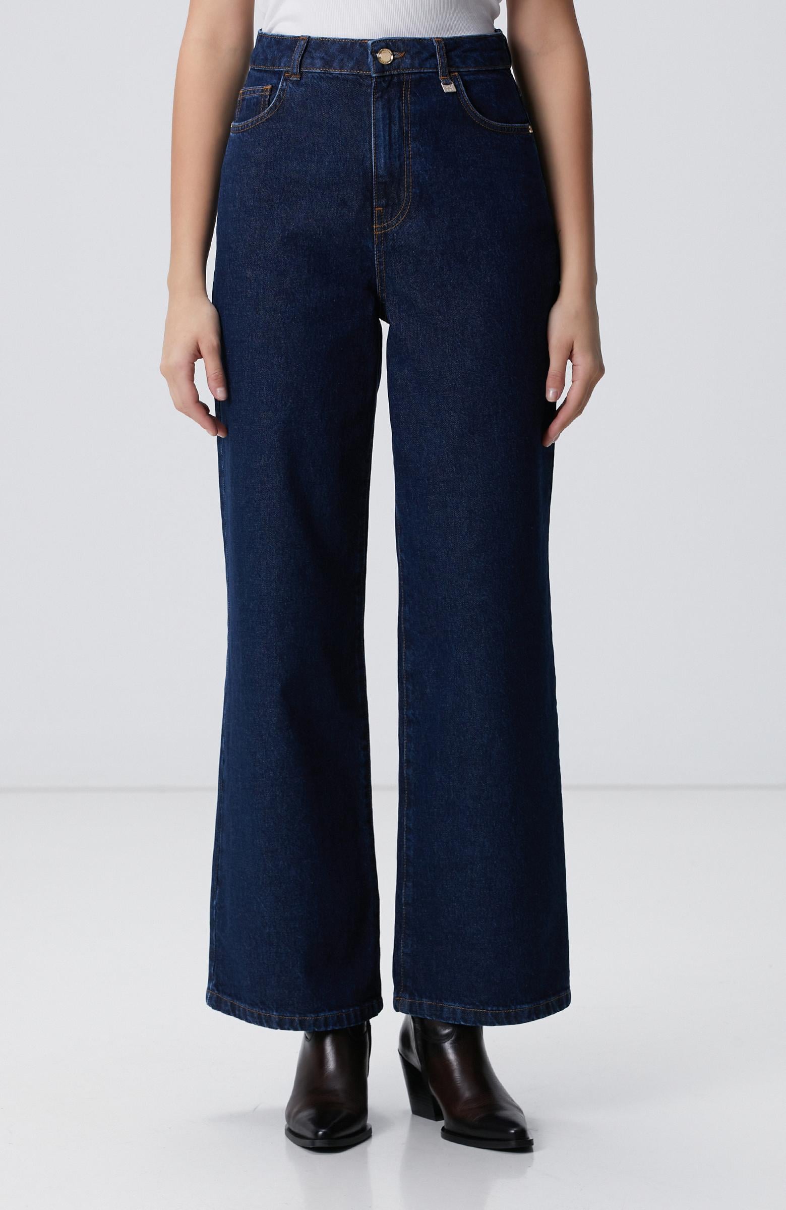 Network Kadın Koyu Lacivert Yüksek Bel Denim Pantolon