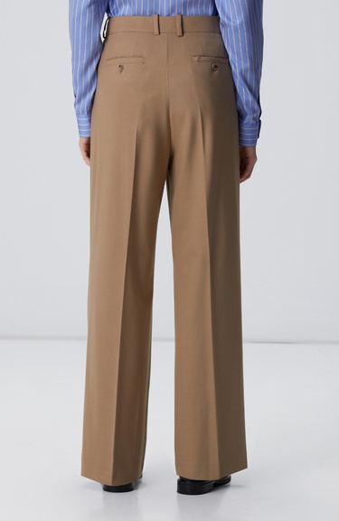  Network Kadın Camel Pileli Yüksek Bel Pantolon