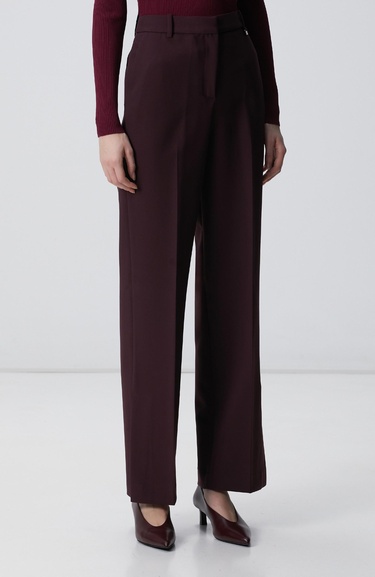  Network Kadın Vişne Paçası Yırtmaçlı Pantolon