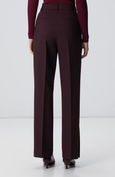  Network Kadın Vişne Paçası Yırtmaçlı Pantolon