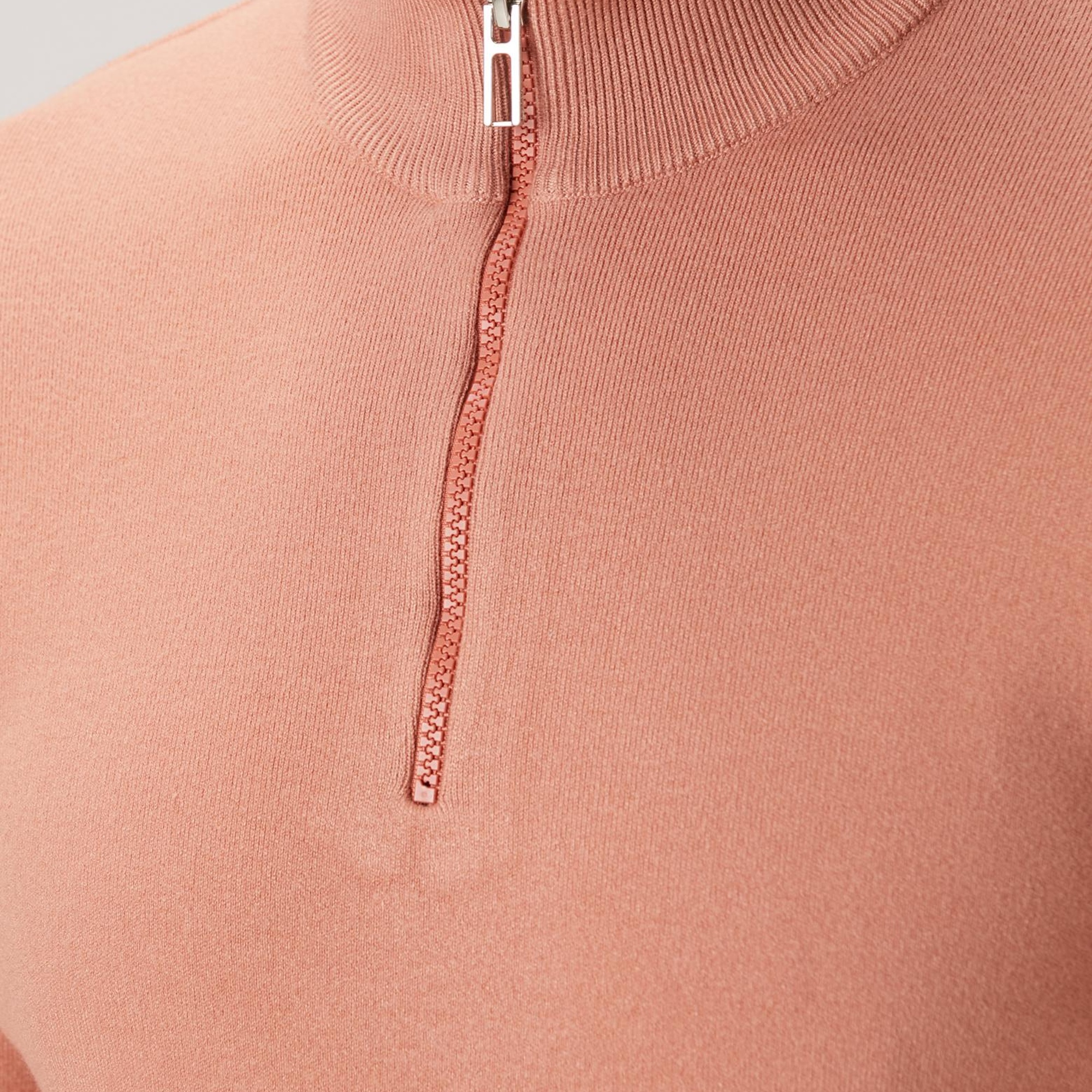 Network Erkek Somon Yakası Fermuarlı Triko Kazak