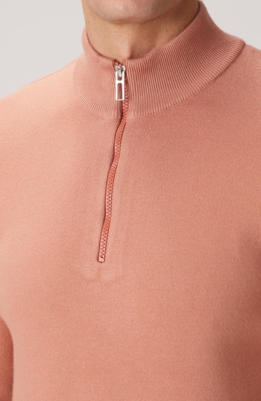  Network Erkek Somon Yakası Fermuarlı Triko Kazak