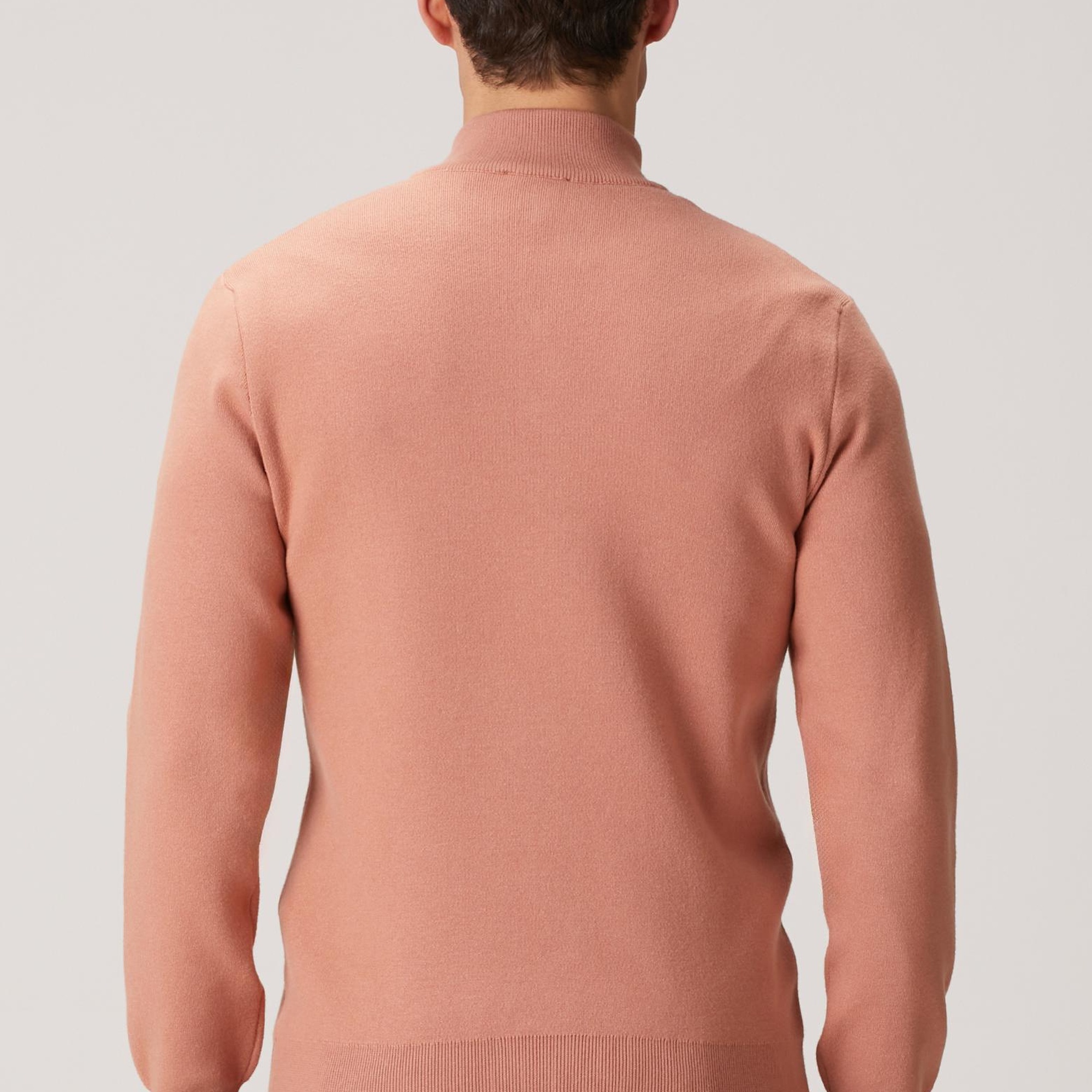 Network Erkek Somon Yakası Fermuarlı Triko Kazak