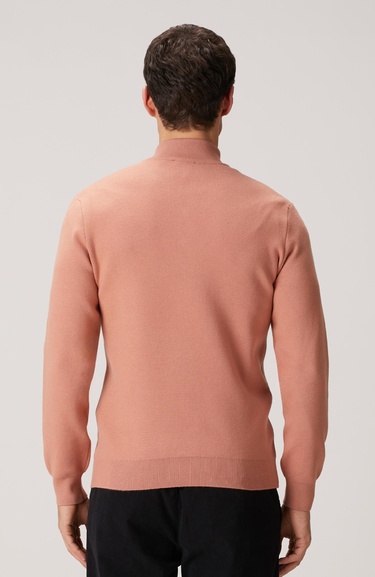  Network Erkek Somon Yakası Fermuarlı Triko Kazak