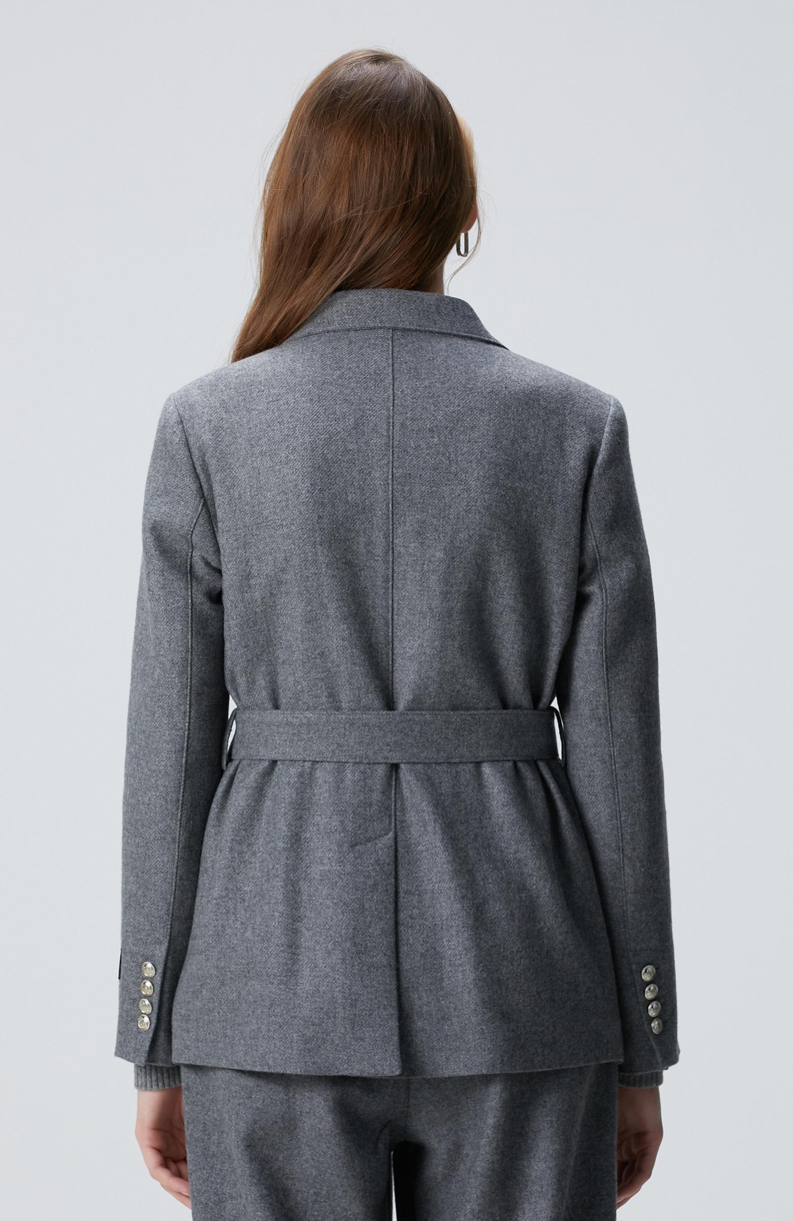 Network Kadın Gri Melanj Yün Karışımlı Ceket