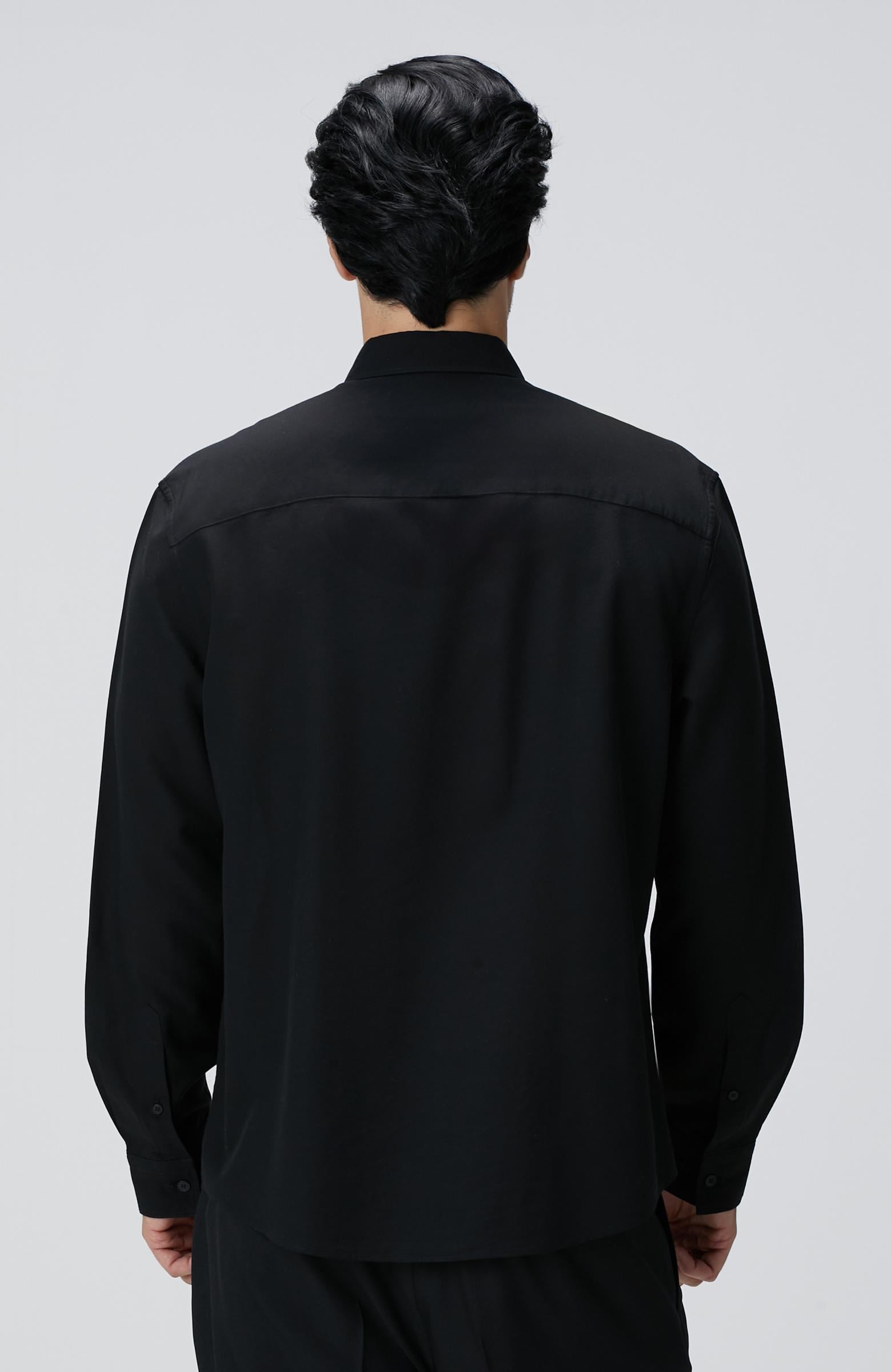  Network Erkek Siyah Yün Karışımlı Gömlek