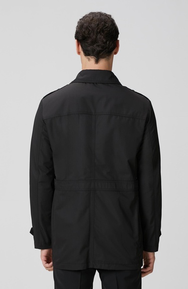  Network Erkek Siyah Trenchcoat
