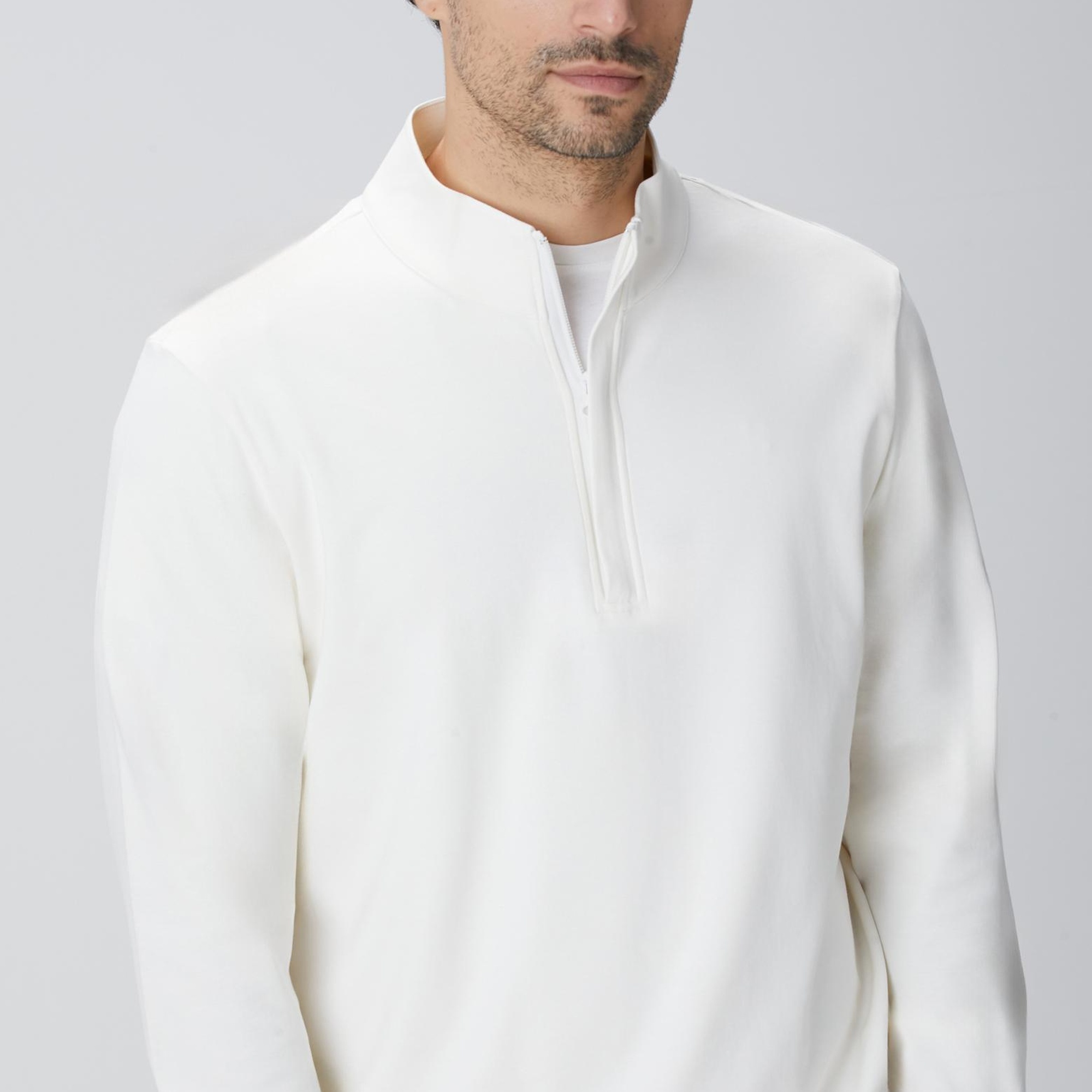 Network Erkek Kırık Beyaz Uzun Kollu T-shirt