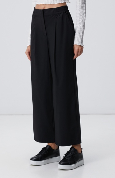  Network Kadın N-Tech Siyah Beli Lastikli Pantolon