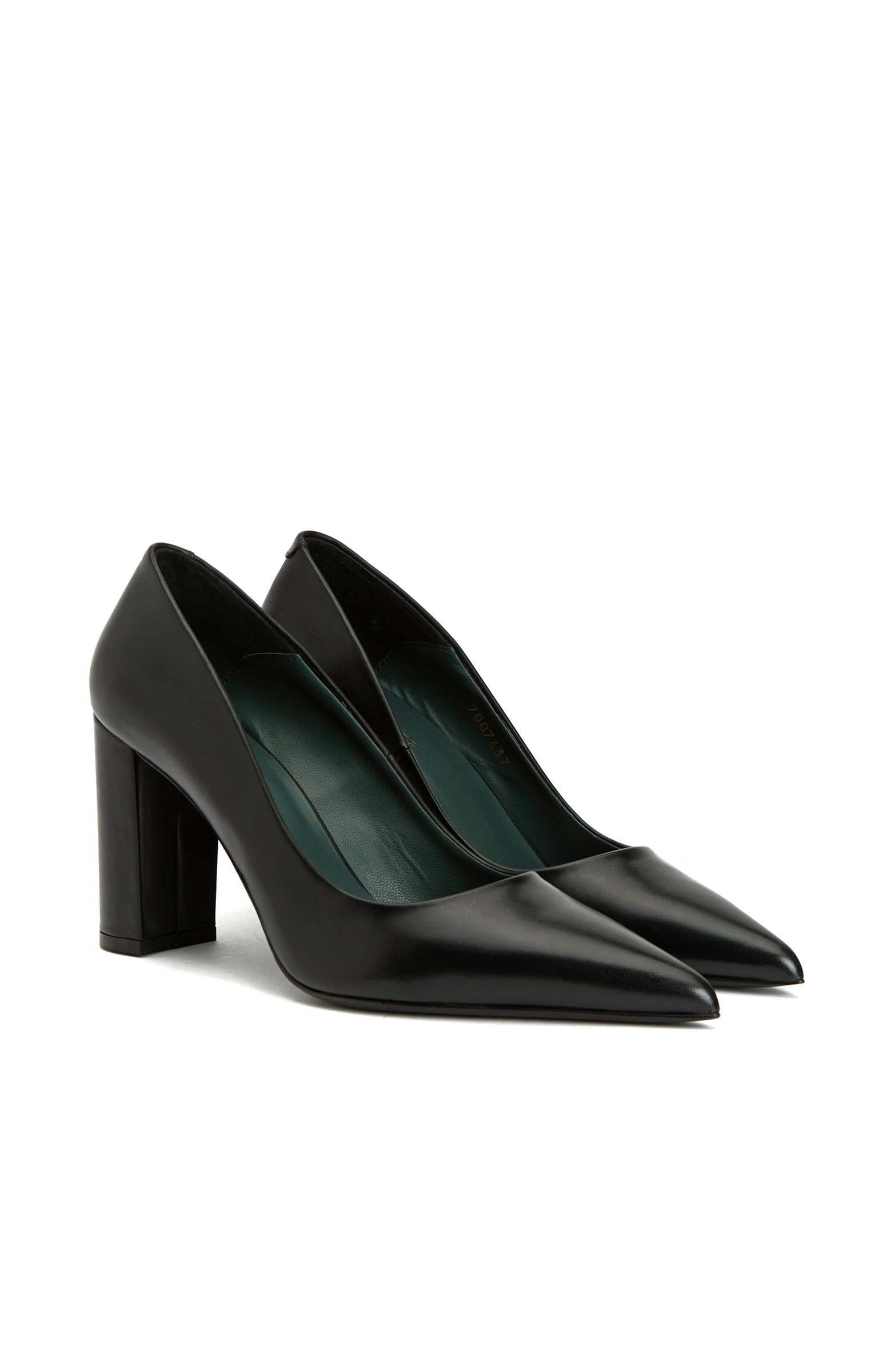 George Hogg Kadın Siyah Deri Topuklu Ayakkabı