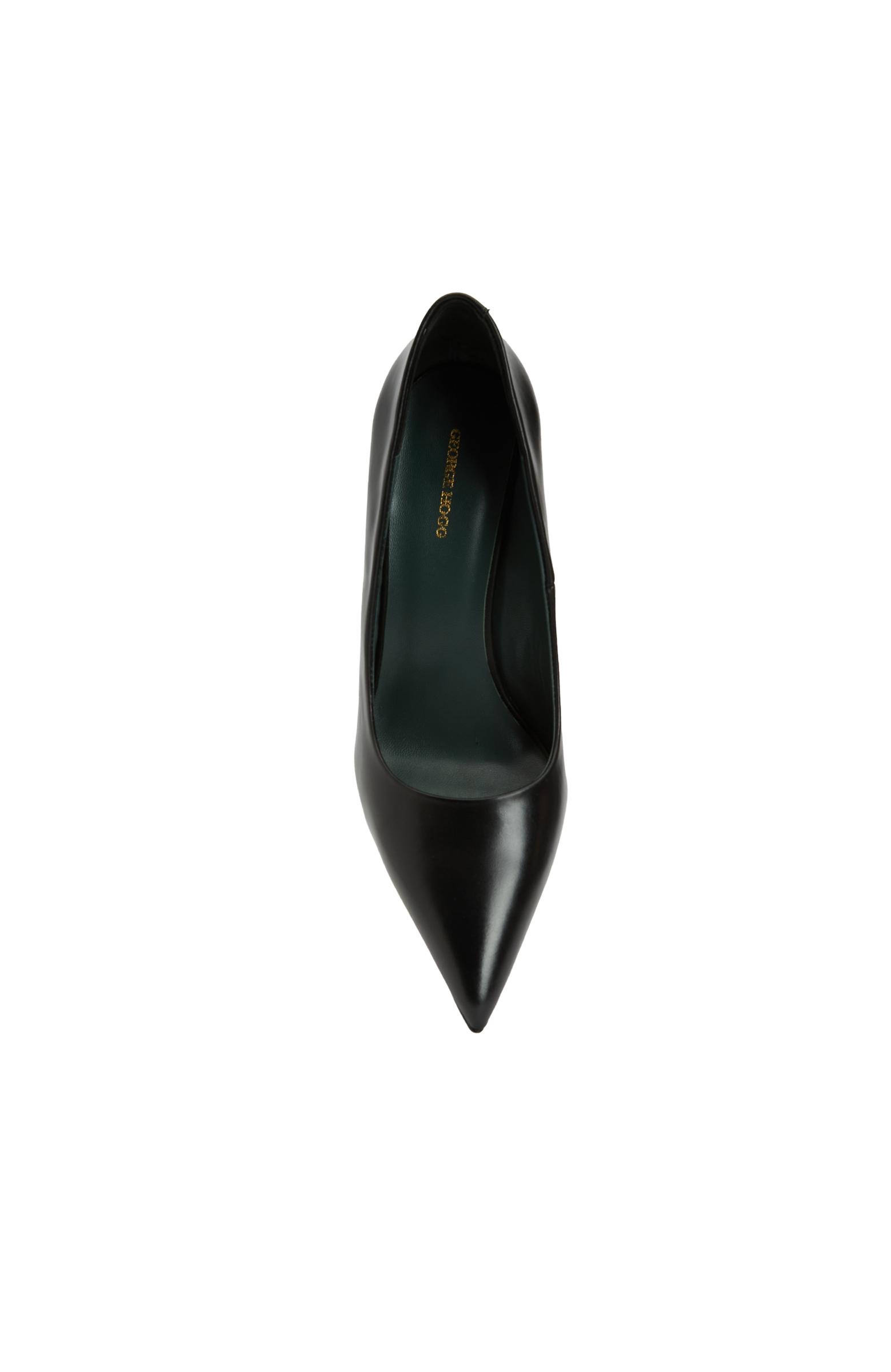 George Hogg Kadın Siyah Deri Topuklu Ayakkabı