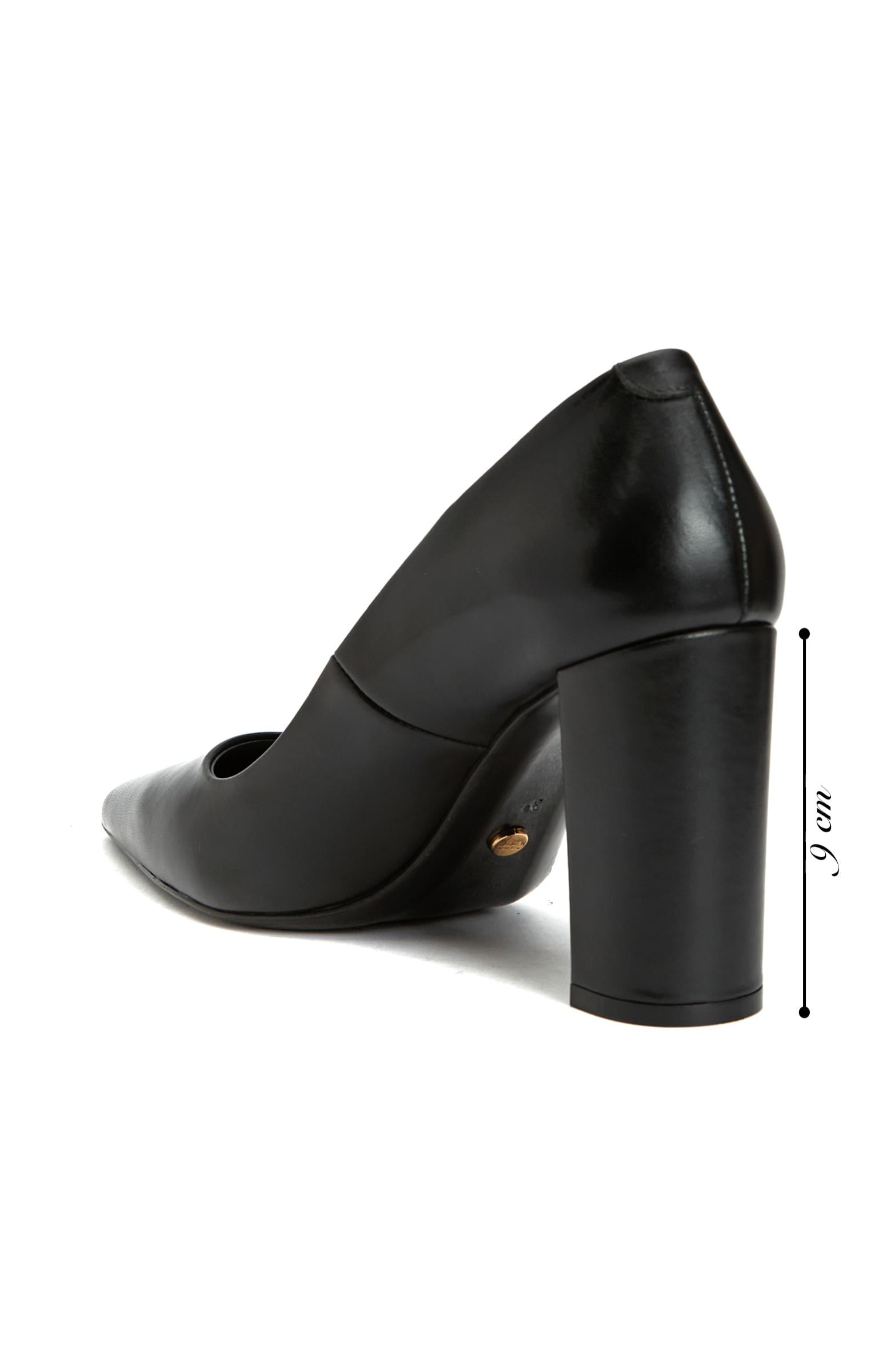 George Hogg Kadın Siyah Deri Topuklu Ayakkabı