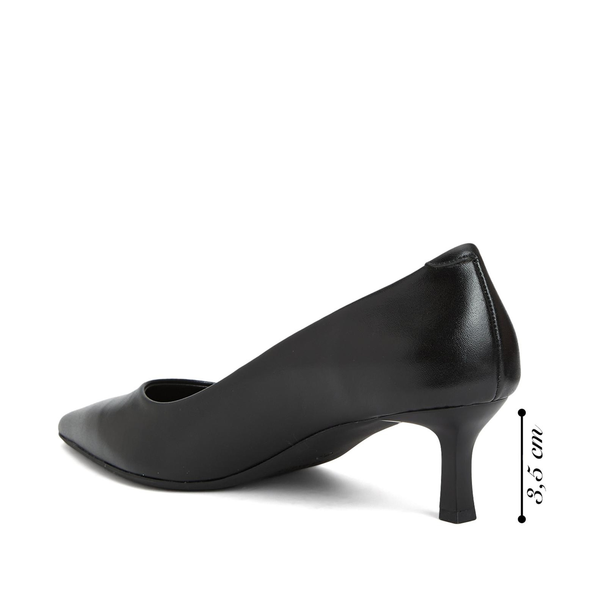 Divarese Kadın Siyah Deri Topuklu Ayakkabı