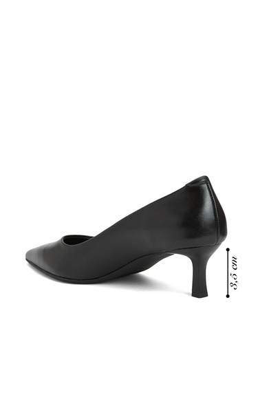 Divarese Kadın Siyah Deri Topuklu Ayakkabı