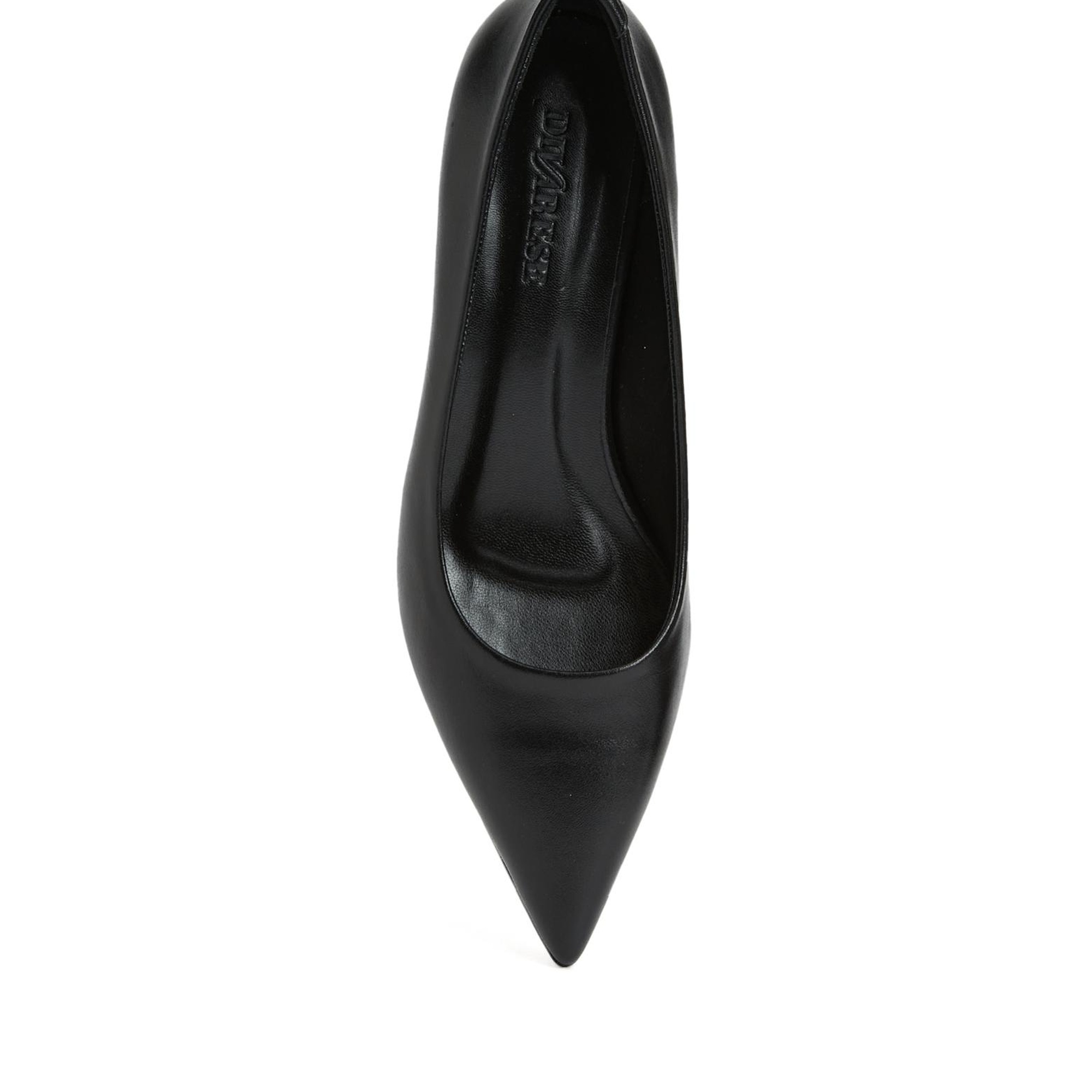 Divarese Kadın Siyah Deri Topuklu Ayakkabı