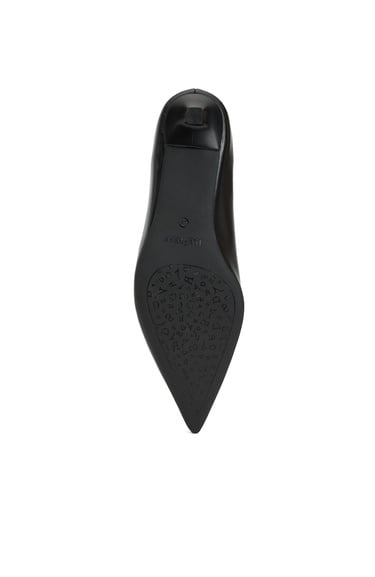  Divarese Kadın Siyah Deri Topuklu Ayakkabı