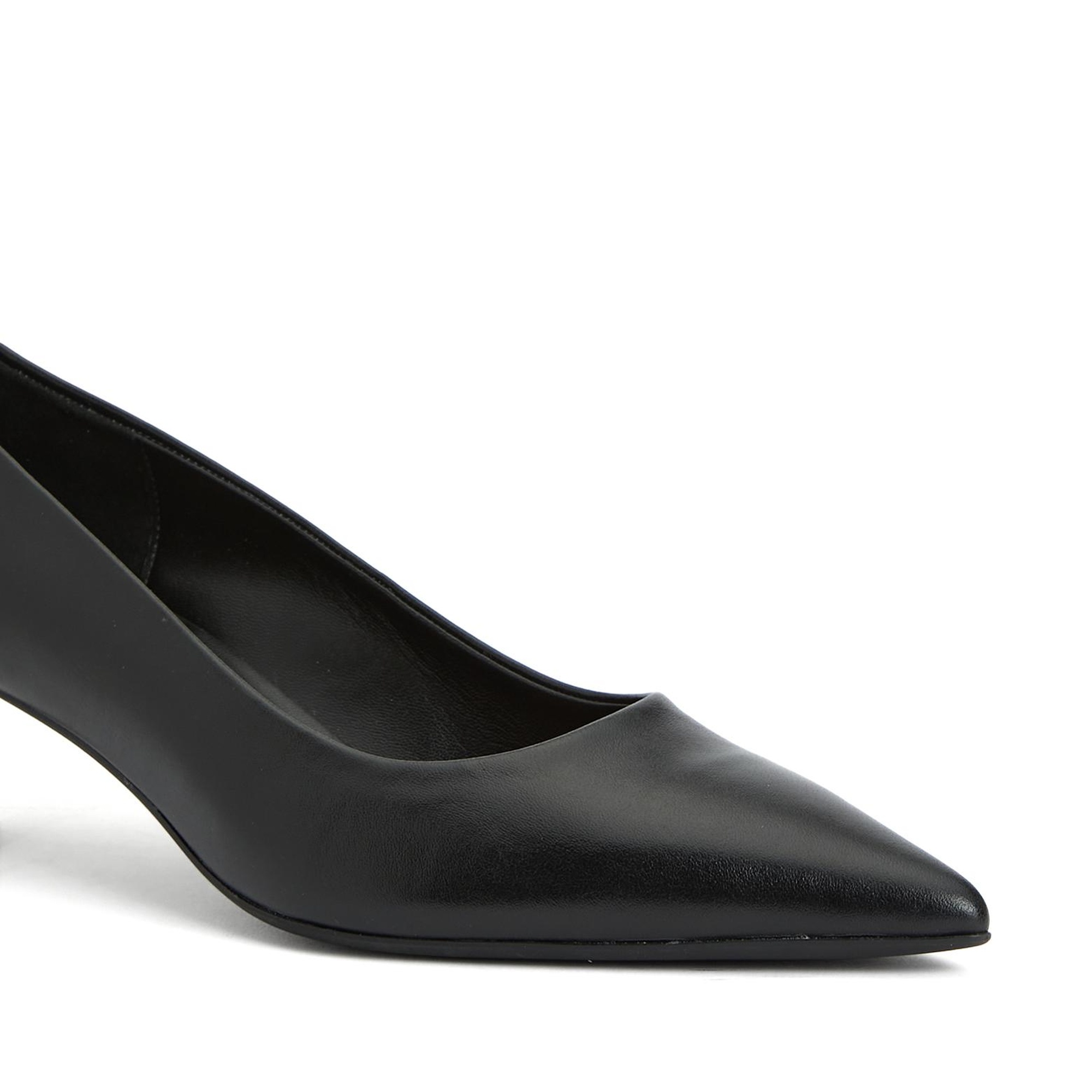 Divarese Kadın Siyah Deri Topuklu Ayakkabı