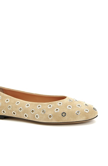  Divarese Kadın Bej Kapsül Detaylı Deri Babet