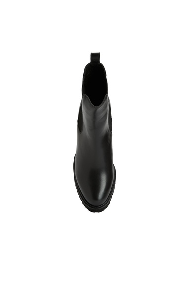  Divarese Kadın Siyah Topuklu Chelsea Deri Bot