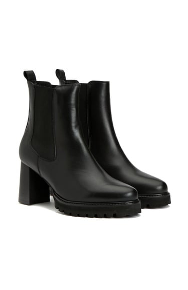  Divarese Kadın Siyah Topuklu Chelsea Deri Bot