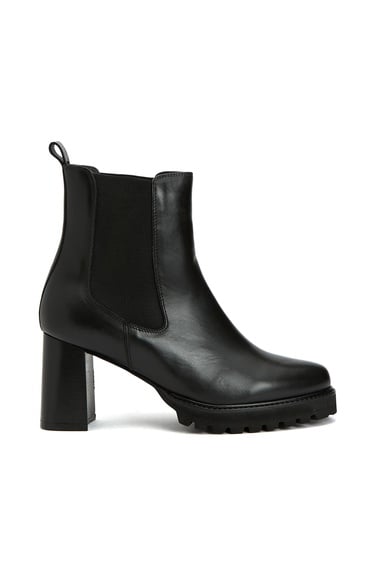  Divarese Kadın Siyah Topuklu Chelsea Deri Bot