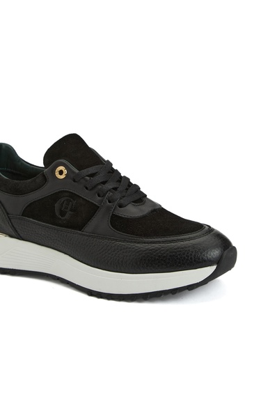  George Hogg Kadın Siyah Nakış Detaylı Deri Sneaker