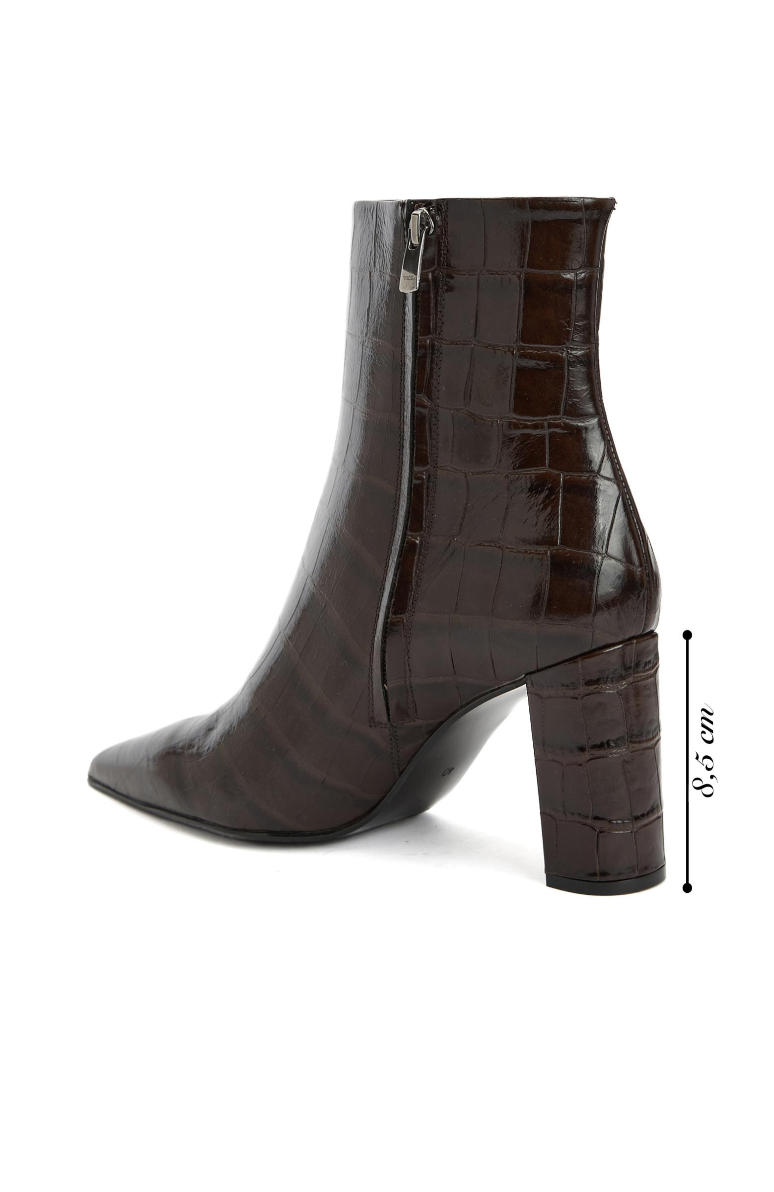 George Hogg Kadın Kahverengi Fermuarlı Deri Bot