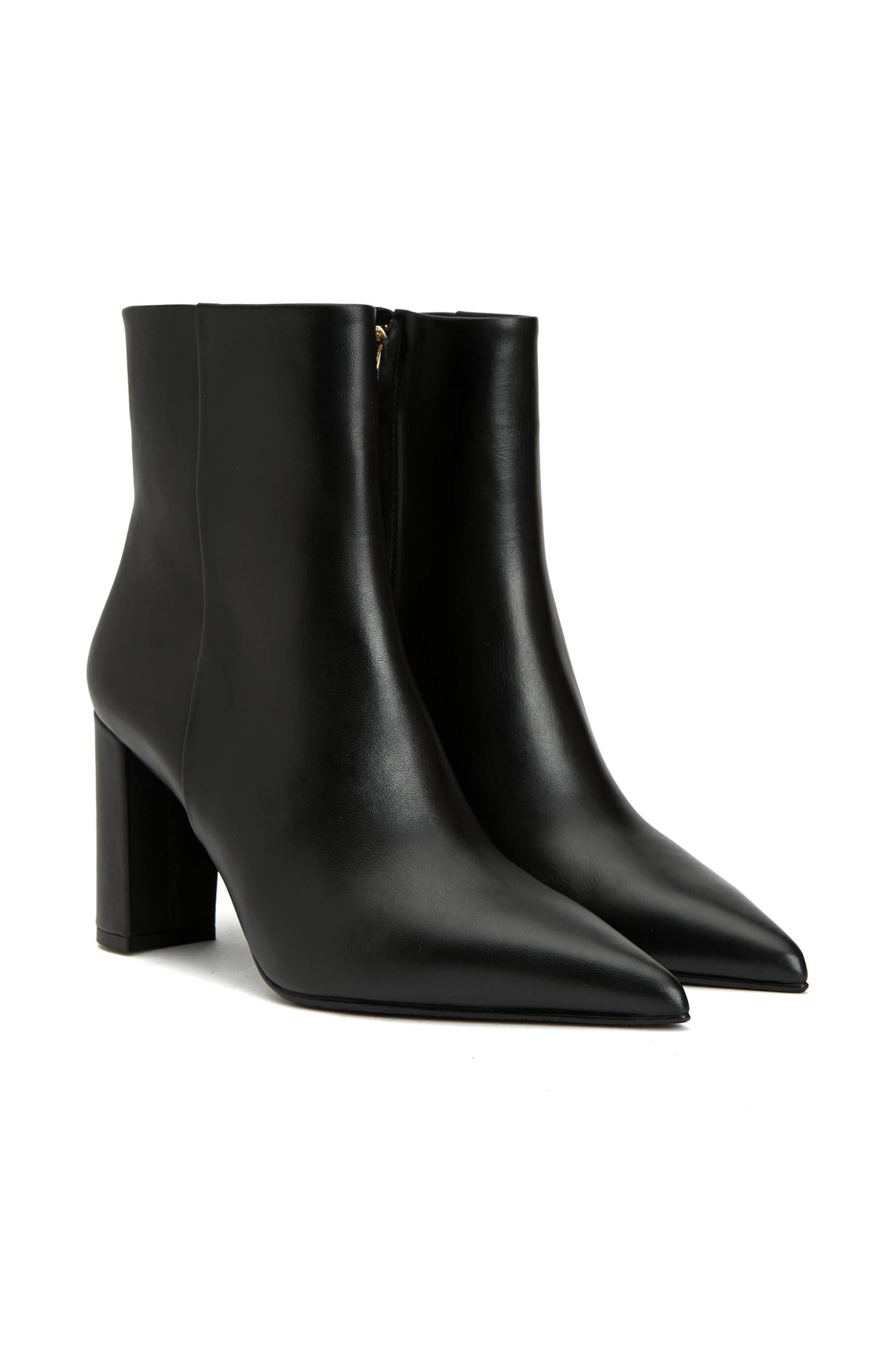 George Hogg Kadın Siyah Fermuarlı Deri Bot