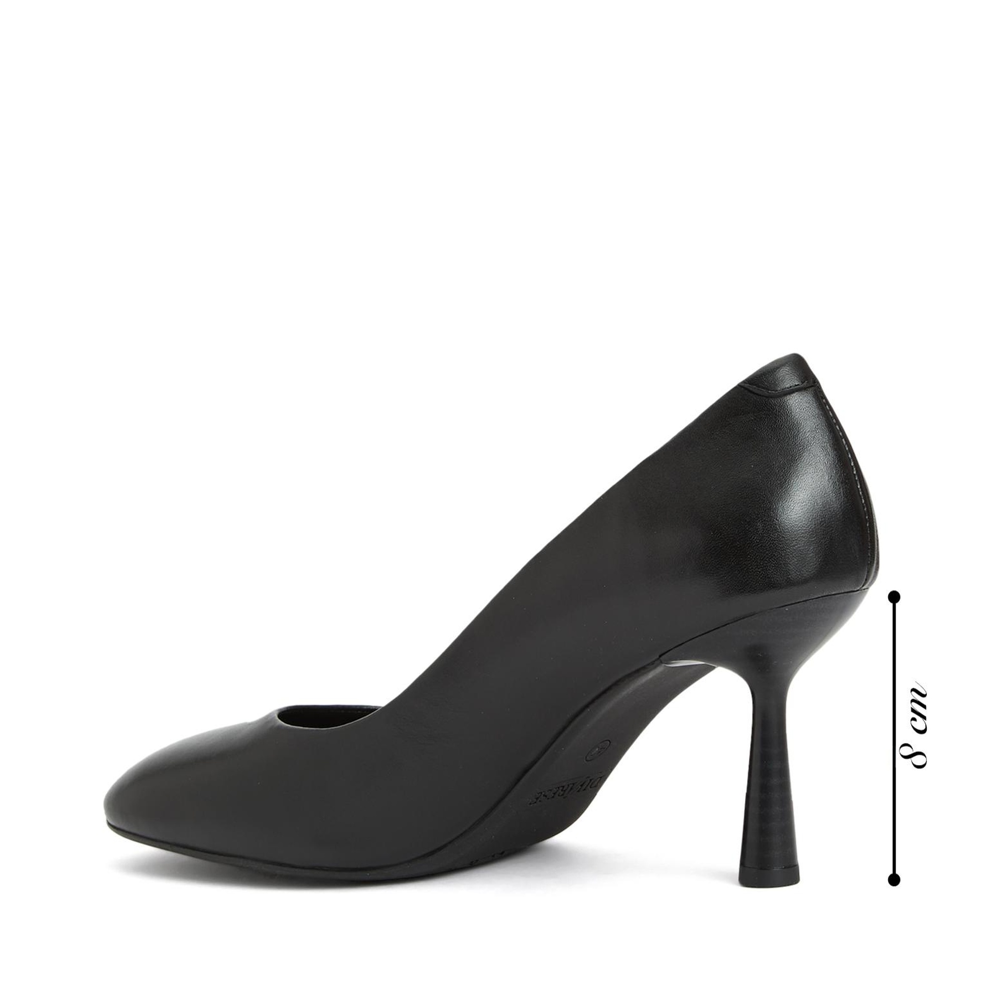 Divarese Kadın Siyah Deri Topuklu Ayakkabı