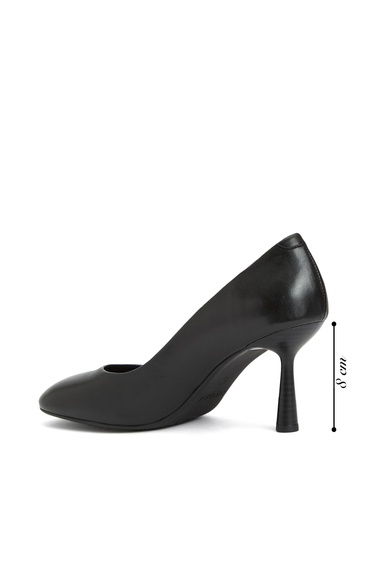  Divarese Kadın Siyah Deri Topuklu Ayakkabı