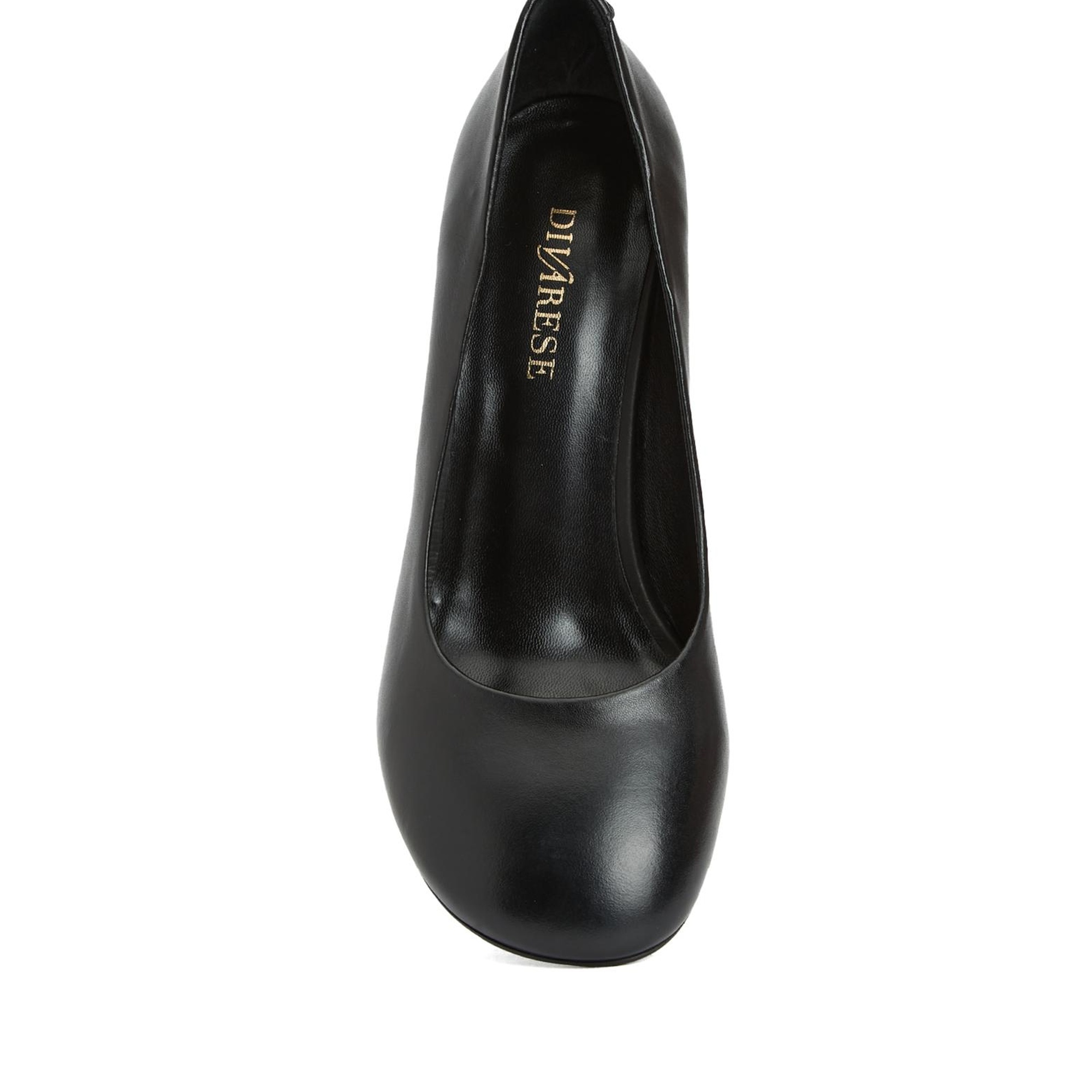 Divarese Kadın Siyah Deri Topuklu Ayakkabı