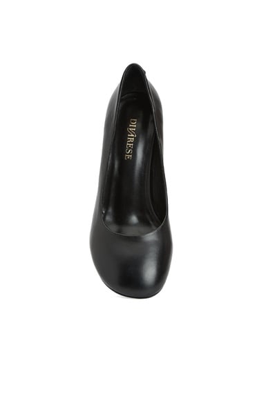  Divarese Kadın Siyah Deri Topuklu Ayakkabı