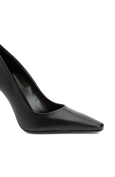  Network Kadın Siyah Deri Topuklu Ayakkabı