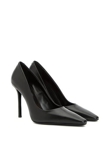  Network Kadın Siyah Deri Topuklu Ayakkabı