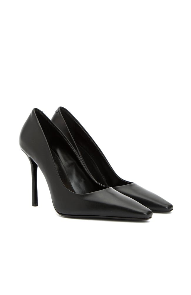  Network Kadın Siyah Deri Topuklu Ayakkabı