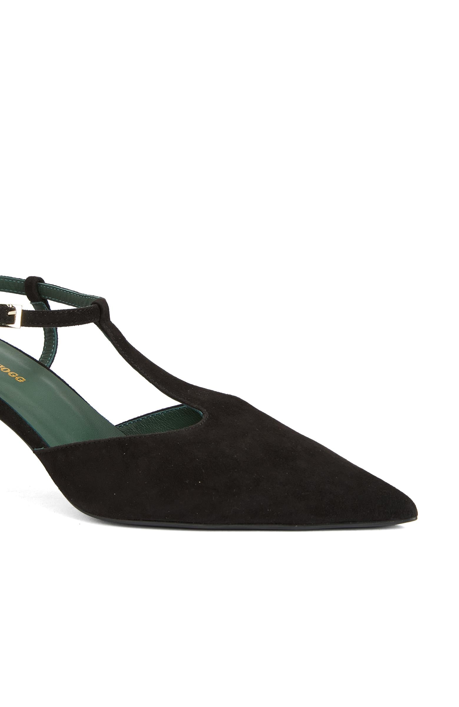 George Hogg Kadın Siyah Süet Topuklu Ayakkabı